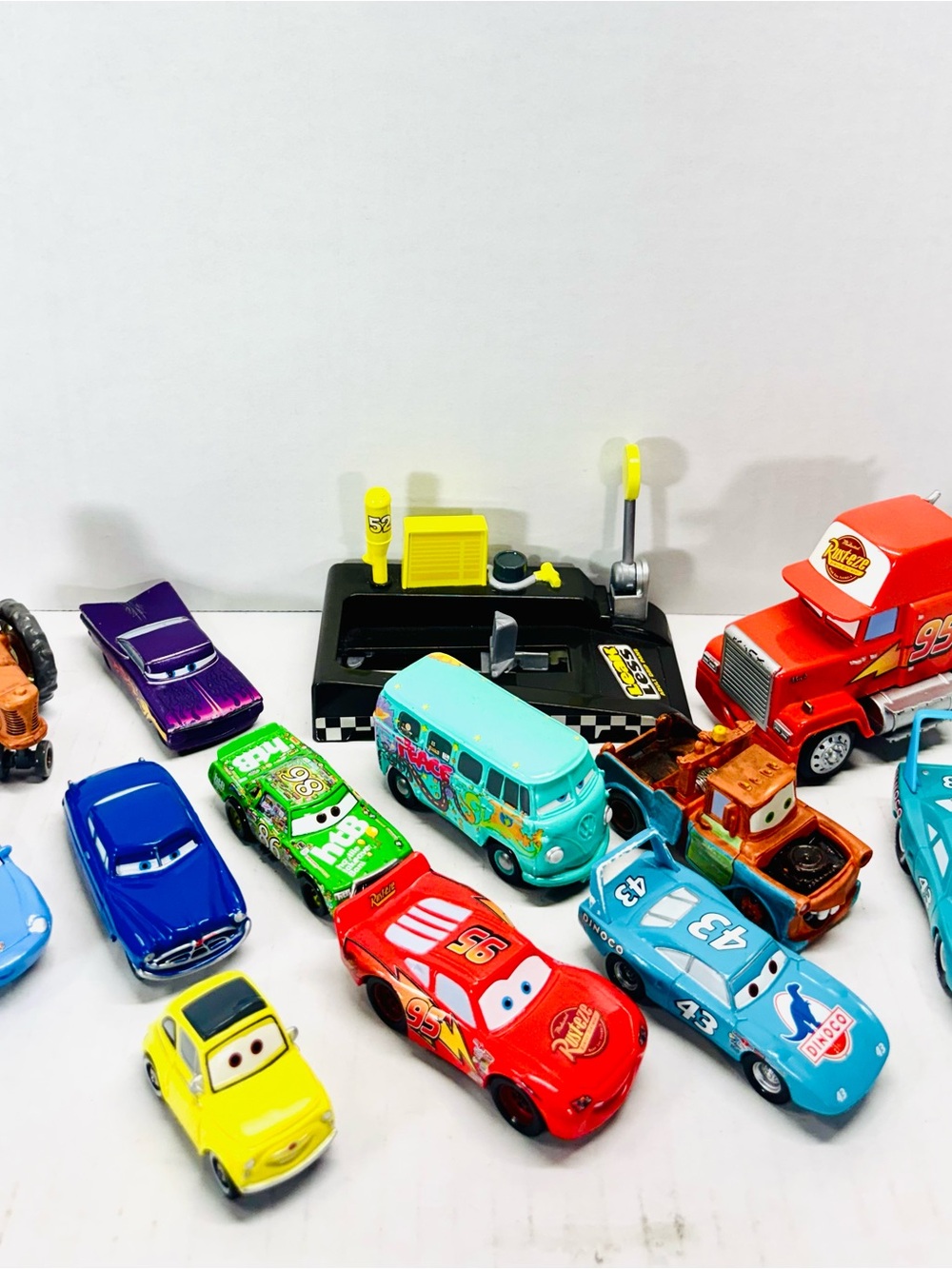 Disney Pixar Cars Toy Plastic Assorted Mix Lot of 12 With Launcher